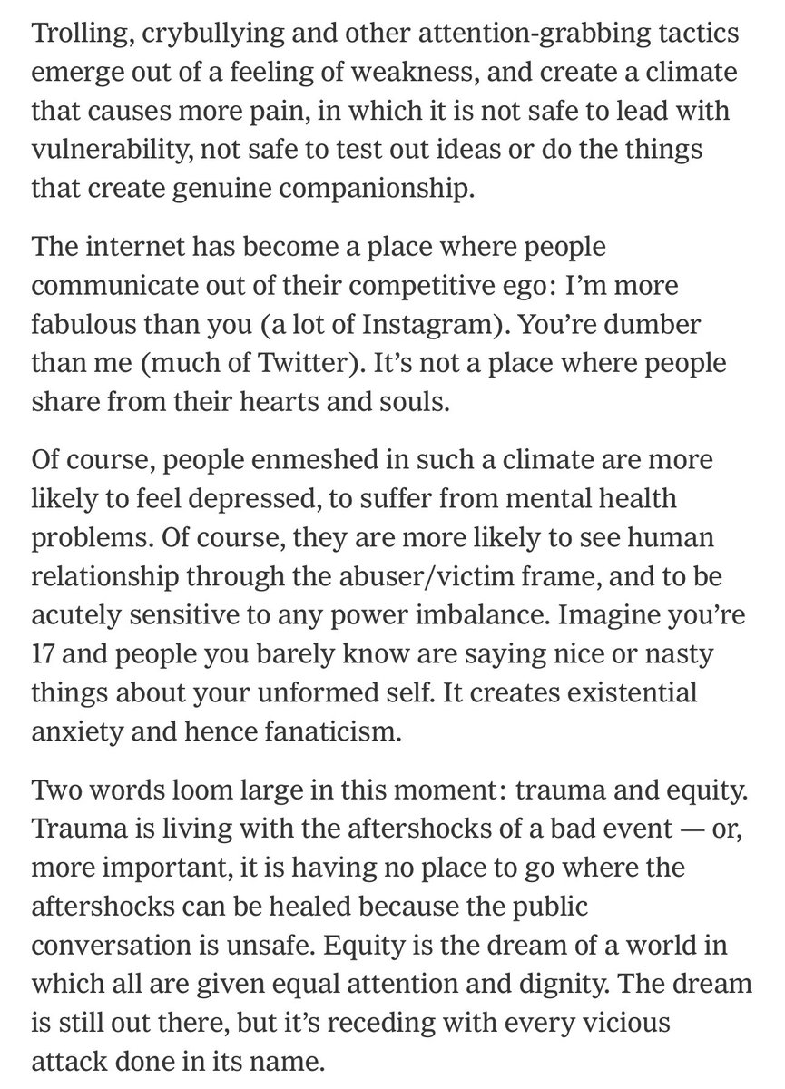 allthingsnicmc's tweet photo. Nicola Coughlan shares May 30, 2019 NYT Opinion piece, “When Trolls and Crybullies Rule the Earth” on ig stories 

“Trolling, crybullying and other attention-grabbing tactics emerge out of a feeling of weakness, and create a climate that causes more pain, in which it is not safe to lead with vulnerability, not safe to test out ideas or do the things that create genuine companionship.”