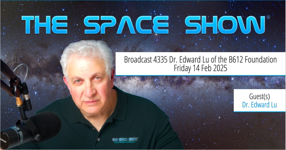 b612foundation's tweet image. Tune in Friday Feb 14 at 9:30 AM PT as @astroEdLu joins #TheSpaceShow with @SpaceShow Dr. David Livingston to discuss #asteroid discovery, Precovery, and how ADAM is helping track #asteroid 2024 YR4. Got questions? Email drspace@thespaceshow.com or call 1-866-687-7223 live!