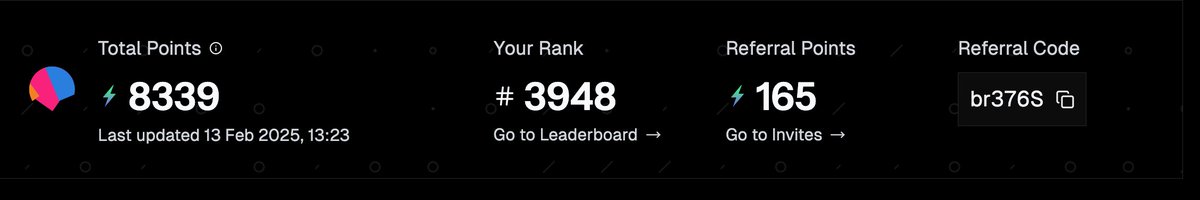 FramerX_'s tweet photo. USE THIS CODE TO BOOST YOUR POINTS BY 2X BEFORE IT EXPIRES IN 1 DAY.   br376S #lisk #lsk #airdrop https://t.co/oT5p2LvOmM