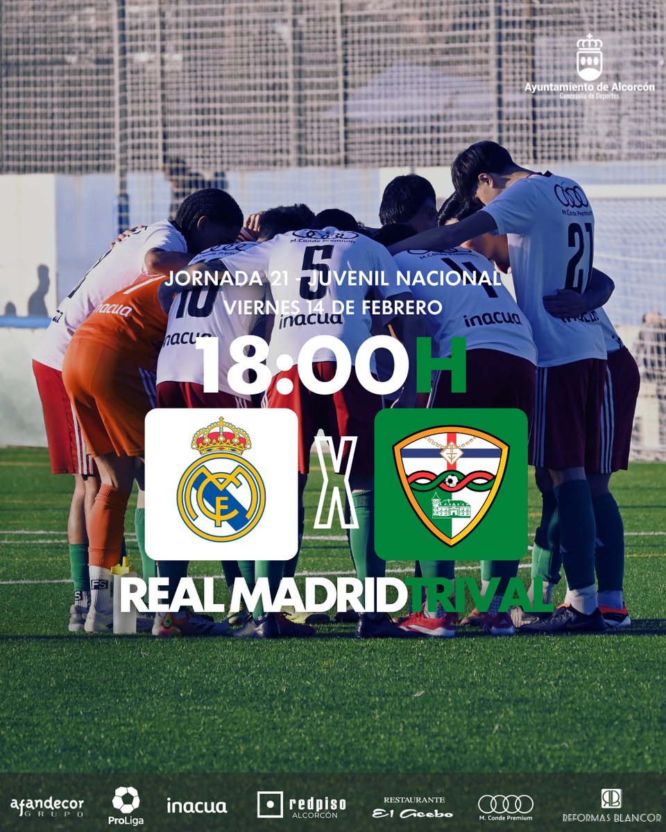 EscuelaTrival's tweet photo. 📅🏟️ PARTIDO |

Siempre es un partido especial 🔝

Como no puede ser de otra forma, VAMOS CON TODO🫡 

@lafabricacrm vs Juvenil A
18:00 H🕙 / 14/2/24 📅 / 🏟️ Ciudad Deportiva Real Madrid

#VamosTrival
#EscuelaTrival https://t.co/ZUNQZM25GD