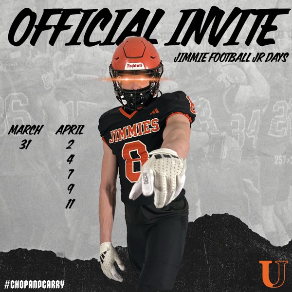 Thank you <a href="/MattChauvin19/">Matt Chauvin</a> for the Junior Day invite! <a href="/JimmieFootball/">Jamestown Football</a>