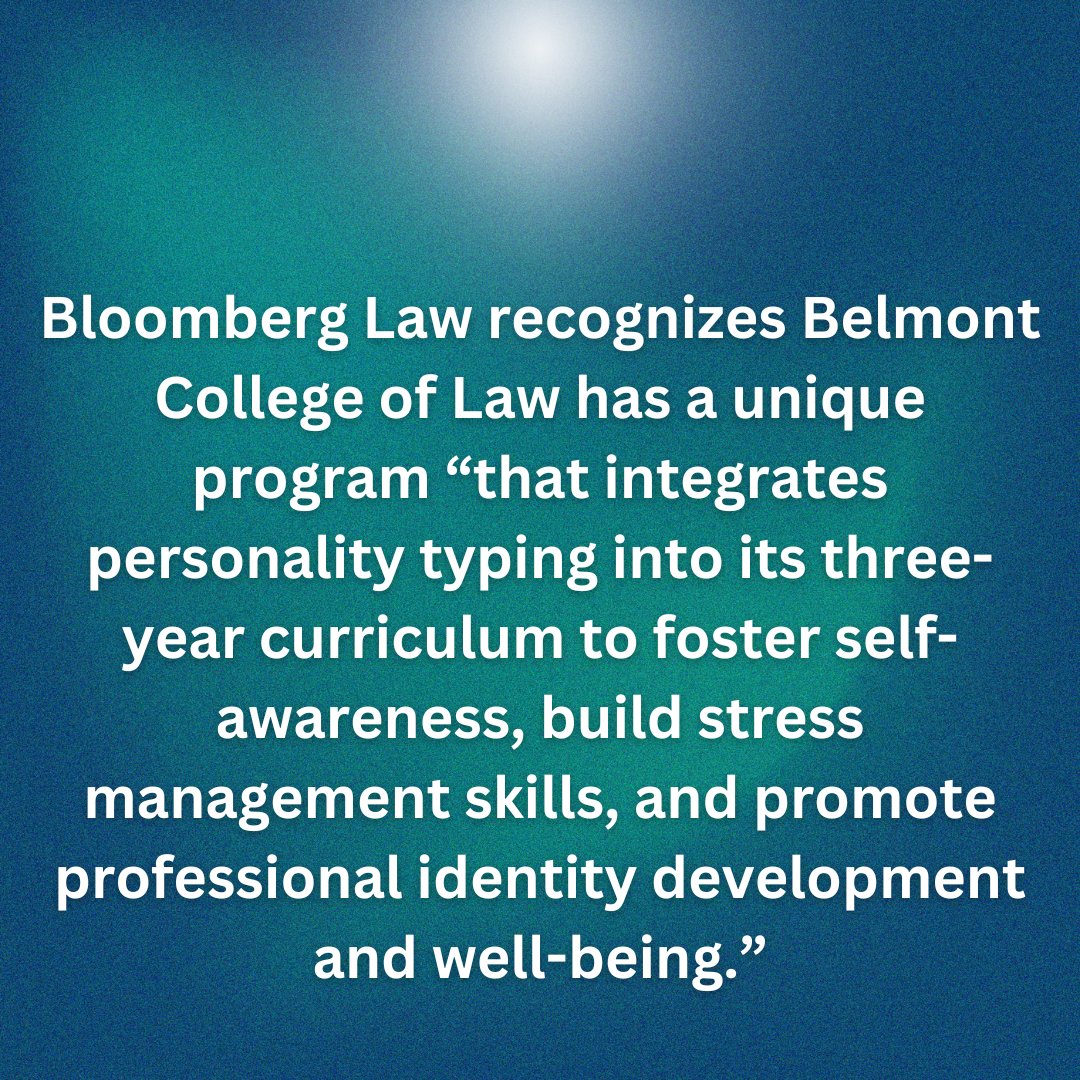 #BelmontLaw gains national recognition as one of three finalists for innovative law schools fostering well-being among students! 😍 Our students are valued, and their well-being is an important part of their success! #mentalhealth #enneagram #lawschool #nashville #education