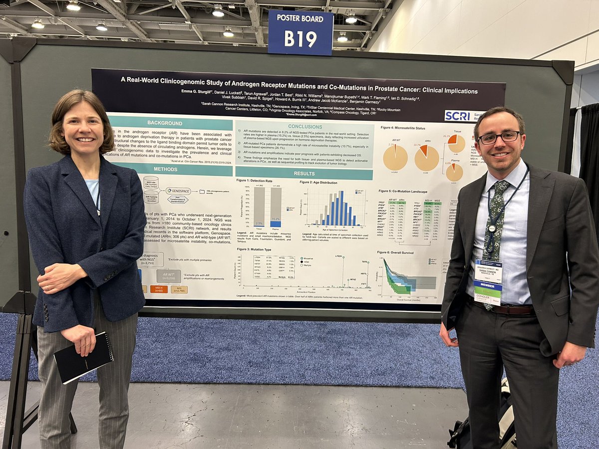 Benjamin Garmezy (@bgarmezy) on Twitter photo Come check out our poster on AR mutations and survival in a real world population at #GU25 #ASCOGU25. Great data from our Genospace team and resident Rikki Williams! B19. <a href="/SarahCannonDocs/">Sarah Cannon Docs</a> <a href="/mkbupathi/">manojkumar</a> <a href="/MarkTFlemingMD1/">Mark T. Fleming, M.D.</a> <a href="/VivekSubbiah/">Vivek Subbiah, MD</a> <a href="/DavidRSpigel/">David R. Spigel, MD, FASCO</a> Come check out our poster on AR mutations and survival in a real world population at #GU25 #ASCOGU25. Great data from our Genospace team and resident Rikki Williams! B19. <a href="/SarahCannonDocs/">Sarah Cannon Docs</a> <a href="/mkbupathi/">manojkumar</a> <a href="/MarkTFlemingMD1/">Mark T. Fleming, M.D.</a> <a href="/VivekSubbiah/">Vivek Subbiah, MD</a> <a href="/DavidRSpigel/">David R. Spigel, MD, FASCO</a>