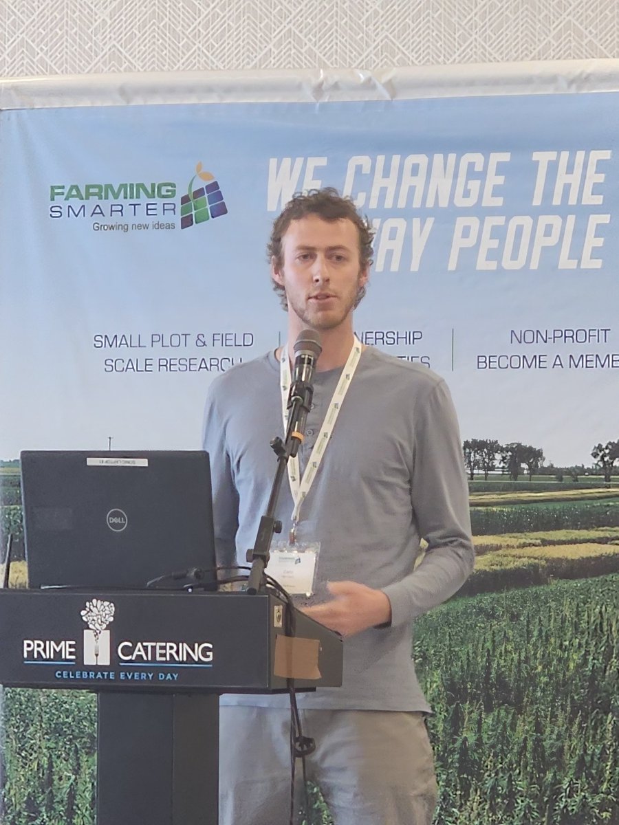FarmingSmarter's tweet photo. After a delicious lunch and energizing group of 4-H presentations, @carloherk brought us back to research with a recap of the now completed "Mimbee" study - three years of data on three varieties of #barley, using PGRs to maximize barley yield while minimizing lodging https://t.co/HXbpZpkF6a