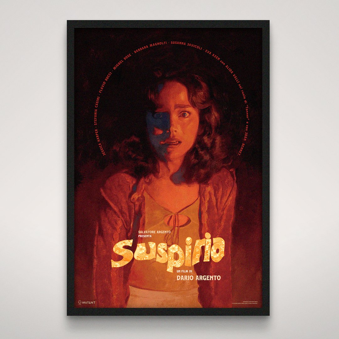 I'm happy to announce that this SUSPIRIA poster I did with <a href="/madebymutant/">Mutant</a>  will be available for sale tomorrow (Friday) at 11 a.m. CT.

24” x 36” seven-color screenprint, edition of 135.

Steve Horvath at DL Screenprinting handled -beautifully-  the separations.