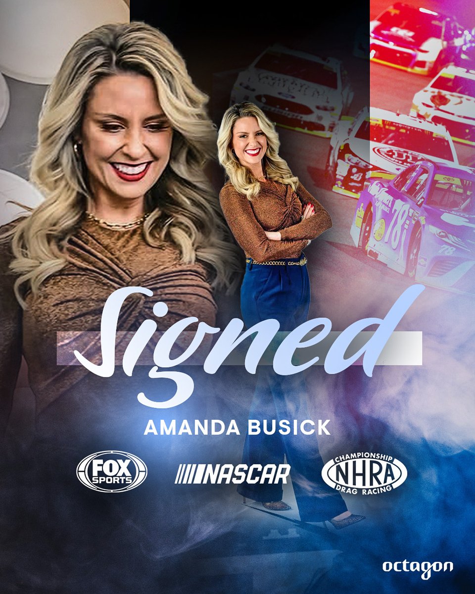 Octagon's tweet photo. Congrats to @AmandaBusick on signing with @FOXSports and @FS1! ✍️ 

Amanda will work her 10th season with @NHRA and 3rd season with @NASCAR_Trucks and @ARCA_Racing. https://t.co/QIMx9oaIDi