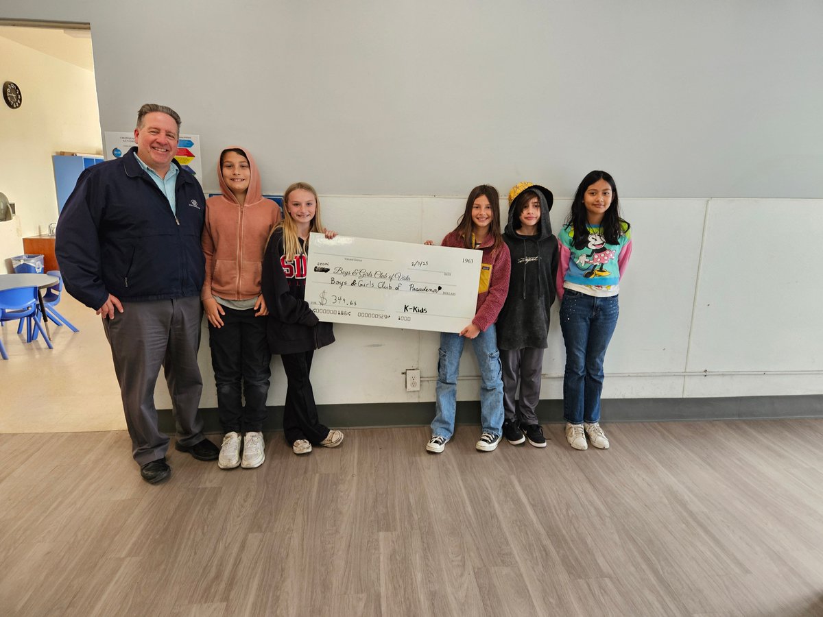 Kids are giving back to kids! Our K-Kids Club raised $349 in donations for the Boys &amp; Girls Club of Pasadena to help their Clubhouse recover from the fires. Our kids were also able to get a big school supply donation. Great leaders start here!