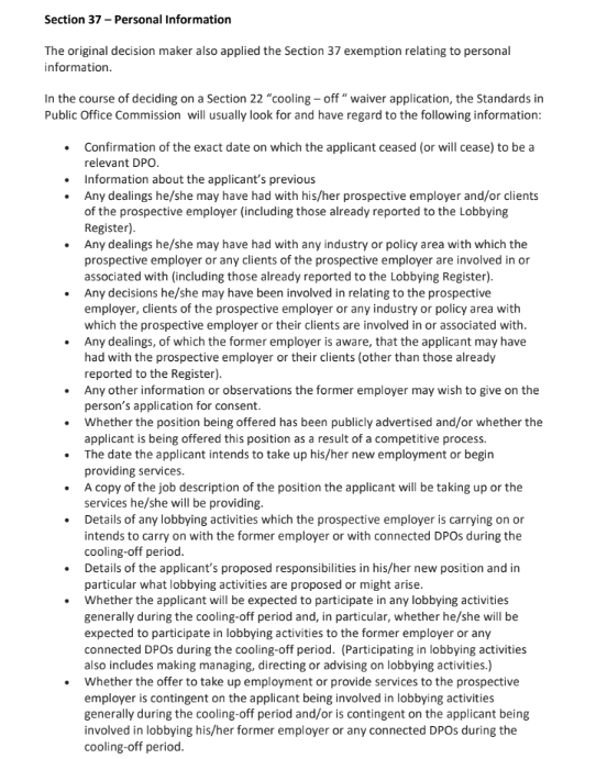 kenfoxe's tweet photo. Every single record held by SIPO in relation to the decision to waive part of the 'cooling-off' period for a former government press secretary and special adviser to Leo Varadkar has been deemed exempt from release under Freedom of Information laws.

Perversely, my only appeal option now is to the Information Commissioner, who is one of the six members of the Standards Commission which decided on the waiver in the first place.