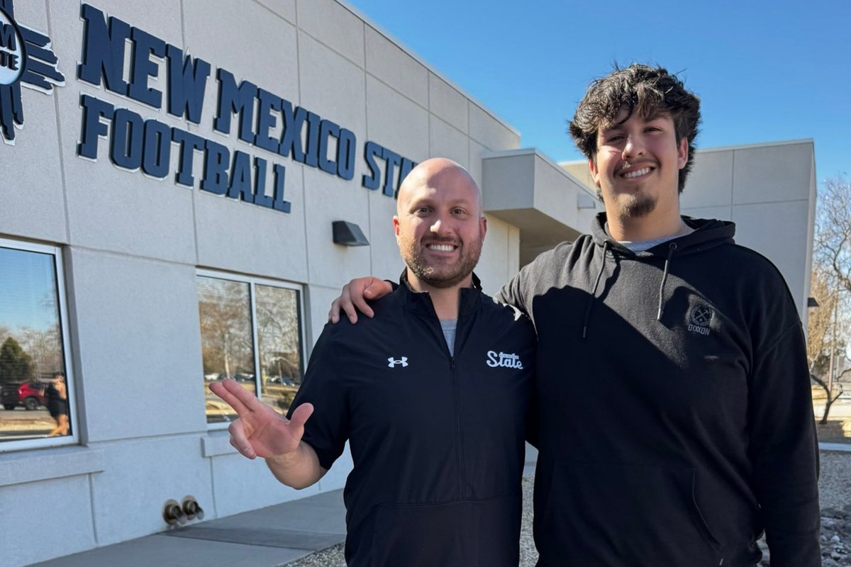 JGonzalesJr10's tweet photo. I spoke with Mt. San Antonio College (@mtsacfootball) OT Merrick Becerra (@Merrick_Becerra) to discuss his commitment to New Mexico State (@NMStateFootball) #AggieUp @CoachCannova63

https://t.co/XXSq44kvWb https://t.co/Ej6Rvr6JZd