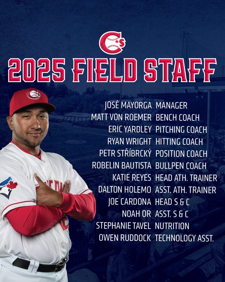 🚨 BREAKING NEWS 🚨
 
Join us in welcoming our coaching staff for the 2025 season! José Mayorga returns to The Nat as the third manager of the High-A era. He'll lead a staff of newcomers and a few old friends when the season gets started in April. #AtTheNat