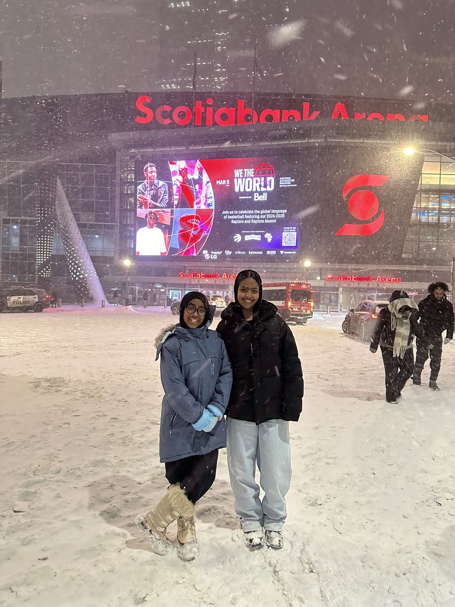 Massive thanks to <a href="/KidsUpFrontTO/">KidsUpFront TO</a> for the continued support and for gifting Raptors tickets to Play Forever youth last night! 🏀🙌 They braved the winter storm and for some their first-ever NBA game, and thank you for making it happen! #KidsUpFront #PlayForever #Raptors