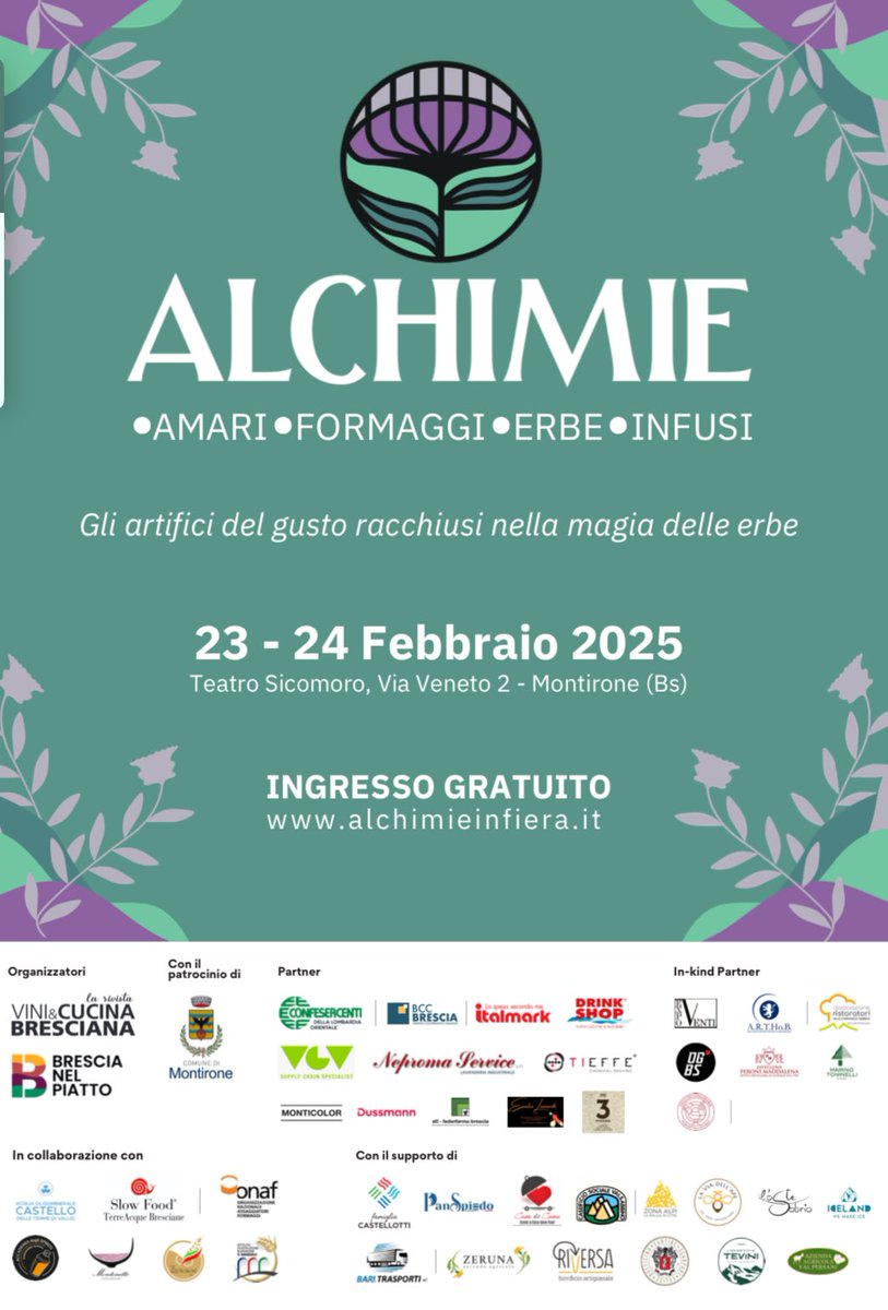 il_quintoquarto's tweet photo. #Alchimie fiera mercato degli amari bresciani 23-24 febbraio Montirone (Bs)

#amari #fiera #food #beverage https://t.co/kUi9oNWlPj