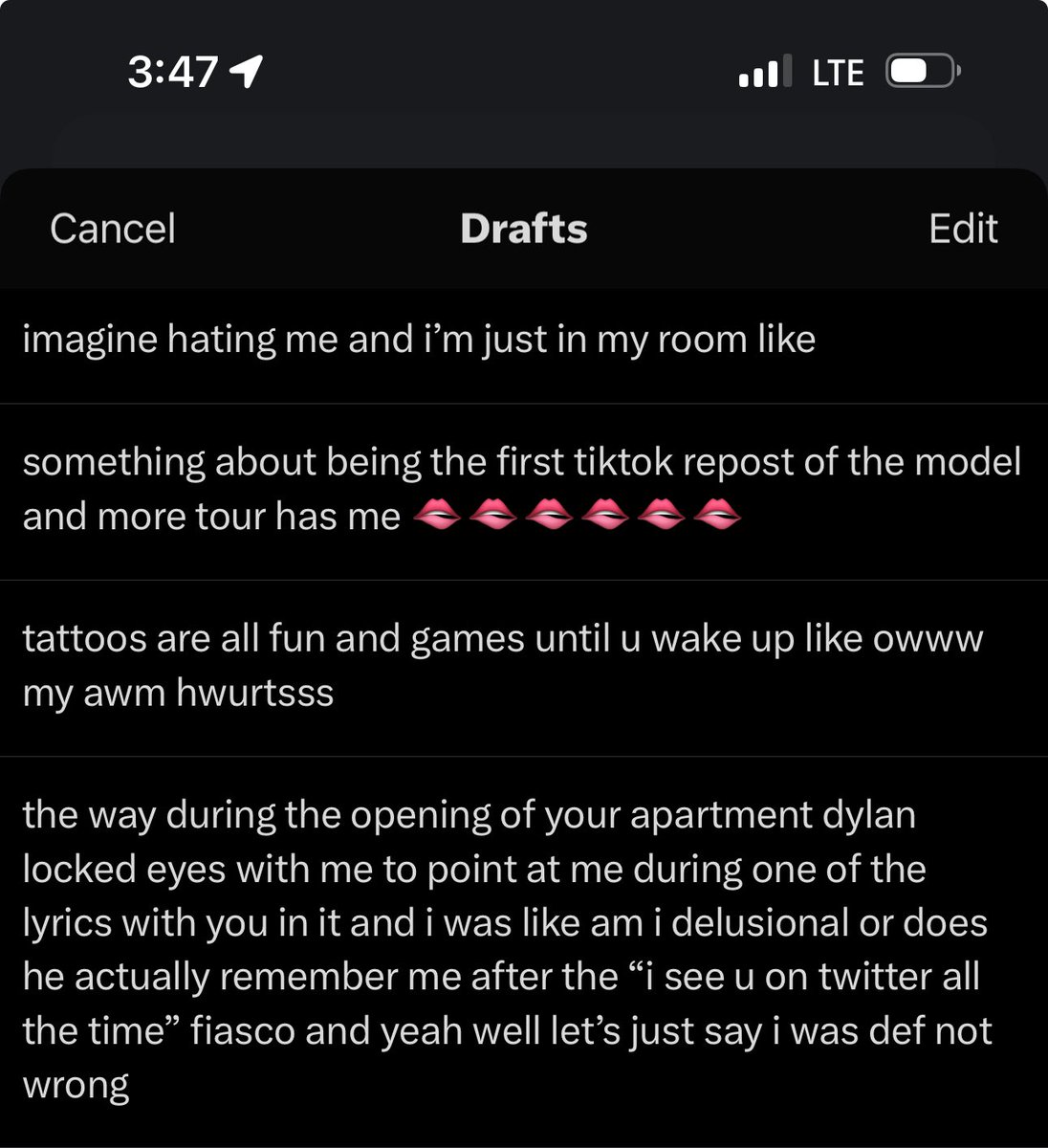 wallowsgarden's tweet image. draft dump #tagurself