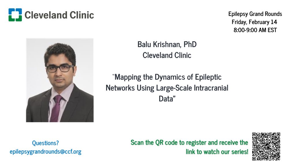 khouryjeanccf's tweet image. Join us tomorrow at 8AM Cleveland time for this exciting talk on mapping of epileptic networks by our bioengineer extraordinaire Dr @balukrishnan