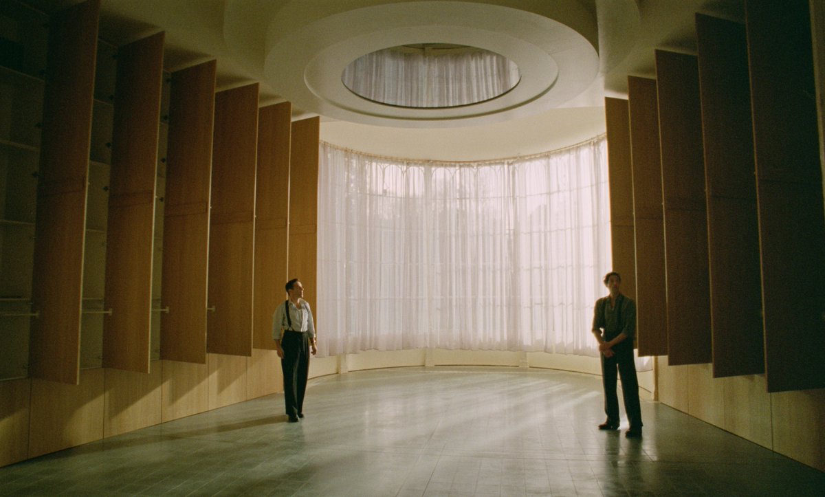 A24's tweet photo. A vision to believe in. Oscar nominee Judy Becker’s astounding production design for The Brutalist. https://t.co/5RgVytvNdA