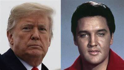 Damaan4u33's tweet image. Trump says he looks like Elvis! What's your response? 🤣😂🤣