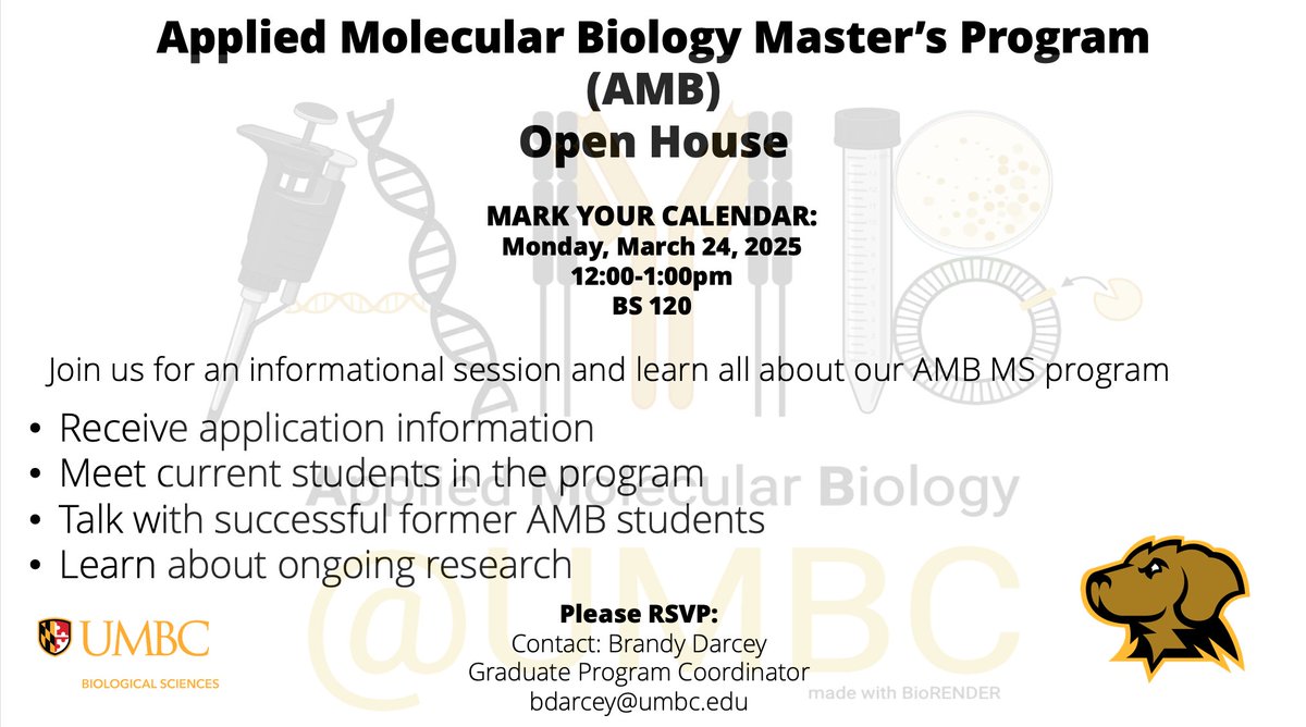 UMBC Biology (@umbcbiology) on Twitter photo Save the date for
๐ฅผ๐งฌ๐๐๐ ๐๐ฉ๐๐ง ๐๐จ๐ฎ๐ฌ๐๐งฌ๐ฅผ
๐๐จ๐ง๐๐๐ฒ, ๐๐๐ซ๐๐ก ๐๐, ๐๐๐๐
๐๐-๐ ๐ฉ๐ฆ
๐๐ ๐๐จ๐จ๐ฆ ๐๐๐
Contact Bdarcey@umbc.edu for details
.
#UMBC #UMBCbiology #biology #science #AMB #appliedmolecularbiology Save the date for
๐ฅผ๐งฌ๐๐๐ ๐๐ฉ๐๐ง ๐๐จ๐ฎ๐ฌ๐๐งฌ๐ฅผ
๐๐จ๐ง๐๐๐ฒ, ๐๐๐ซ๐๐ก ๐๐, ๐๐๐๐
๐๐-๐ ๐ฉ๐ฆ
๐๐ ๐๐จ๐จ๐ฆ ๐๐๐
Contact Bdarcey@umbc.edu for details
.
#UMBC #UMBCbiology #biology #science #AMB #appliedmolecularbiology