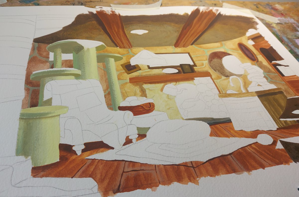 Amy Lewis (@amylewis_art) on Twitter photo Acrylic on paper with digitally painted touch ups and details.
Developing Geraldineās world. Going for a storybook/handmade feel. Think Iāll explore a looser watercolour piece next :)
#visdev #painting #traditionalart Acrylic on paper with digitally painted touch ups and details.
Developing Geraldineās world. Going for a storybook/handmade feel. Think Iāll explore a looser watercolour piece next :)
#visdev #painting #traditionalart