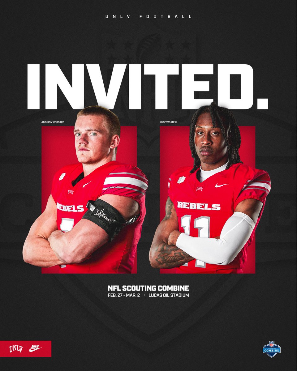 UNLV Football (@unlvfootball) on Twitter photo Headed to Indy ๐ฉ๏ธ
Good luck at the #NFLCombine, <a href="/Only1RW/">Ricky White lll</a> & <a href="/jackson_wood23/">Jackson Woodard</a>
๐ฐ unlvrebels.com/news/2025/2/13โฆ Headed to Indy ๐ฉ๏ธ
Good luck at the #NFLCombine, <a href="/Only1RW/">Ricky White lll</a> & <a href="/jackson_wood23/">Jackson Woodard</a>
๐ฐ unlvrebels.com/news/2025/2/13โฆ