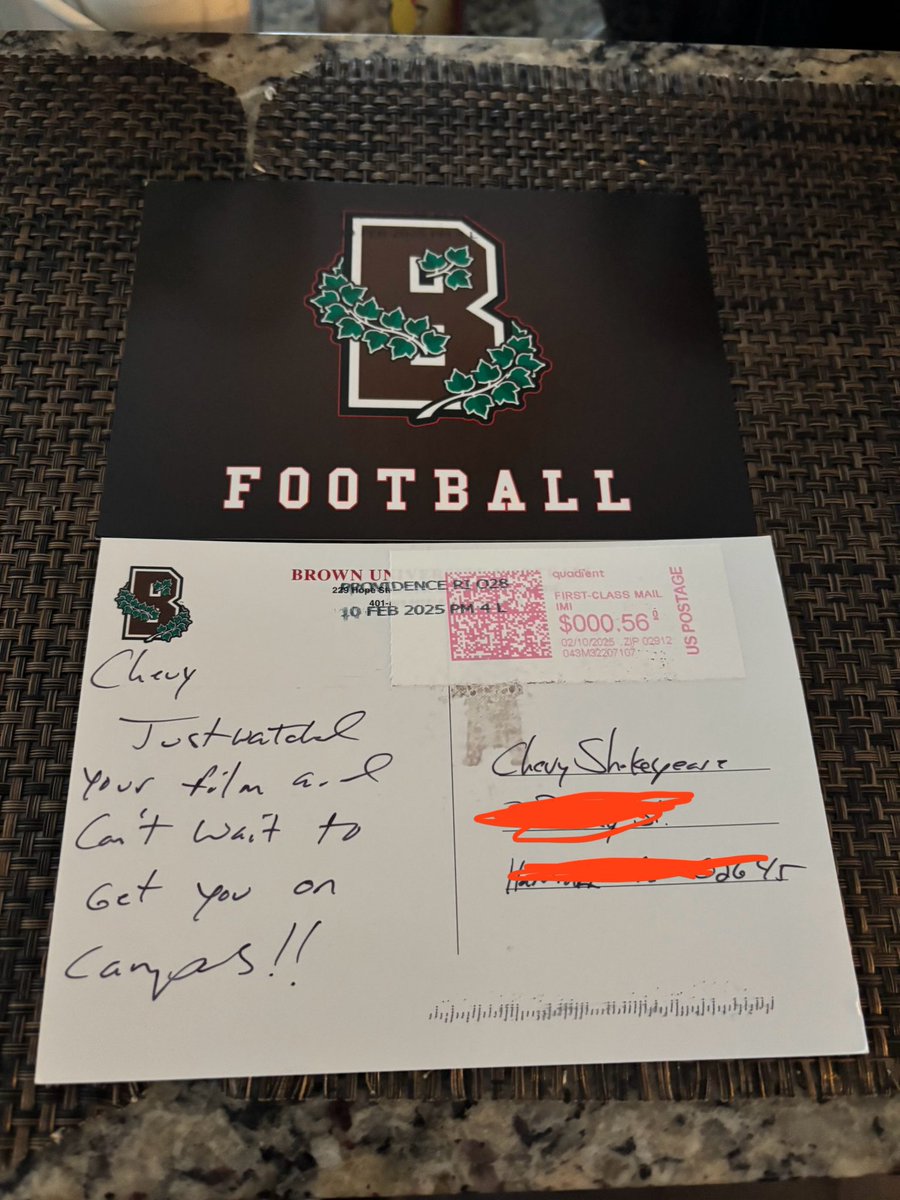 Chevaunie {Chevy} Shakespeare. (@chevaunies) on Twitter photo Thanks <a href="/CoachEMorrissey/">Eddy Morrissey</a> and the <a href="/BrownU_Football/">Brown Bears Football</a> staff for the hand written letters! Excited about brown football. <a href="/StMarksFootball/">St. Marks Football</a> <a href="/CoachKG5/">Ken Goodwin</a> <a href="/PRZ_CoachQuisse/">Coach Marquisse Silva</a> <a href="/SMSSports/">St. Mark's Athletics</a> Thanks <a href="/CoachEMorrissey/">Eddy Morrissey</a> and the <a href="/BrownU_Football/">Brown Bears Football</a> staff for the hand written letters! Excited about brown football. <a href="/StMarksFootball/">St. Marks Football</a> <a href="/CoachKG5/">Ken Goodwin</a> <a href="/PRZ_CoachQuisse/">Coach Marquisse Silva</a> <a href="/SMSSports/">St. Mark's Athletics</a>