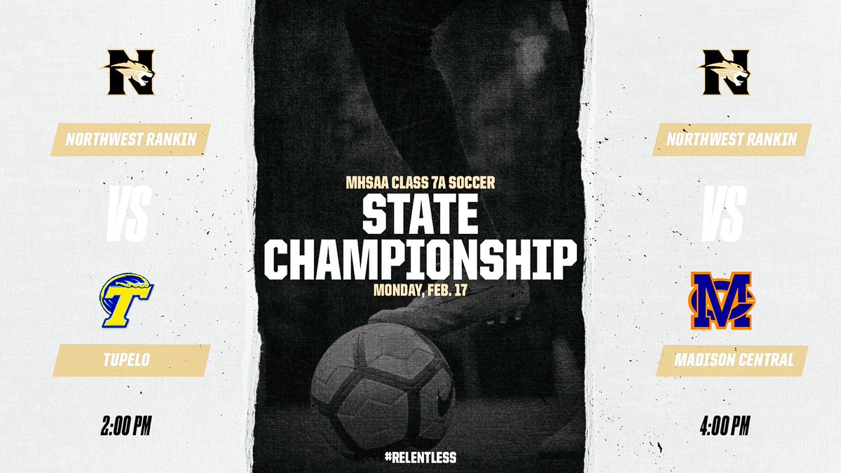 | SOCCER FINALS UPDATE |

Due to the forecasted weather for Saturday, the MHSAA 7A Boys and Girls Soccer Finals have been moved to Monday, February 17 at Ridgeland High School. Our girls will face Tupelo at 2pm and our boys follow at 4pm when they battle Madison Central! 🐾⚽️