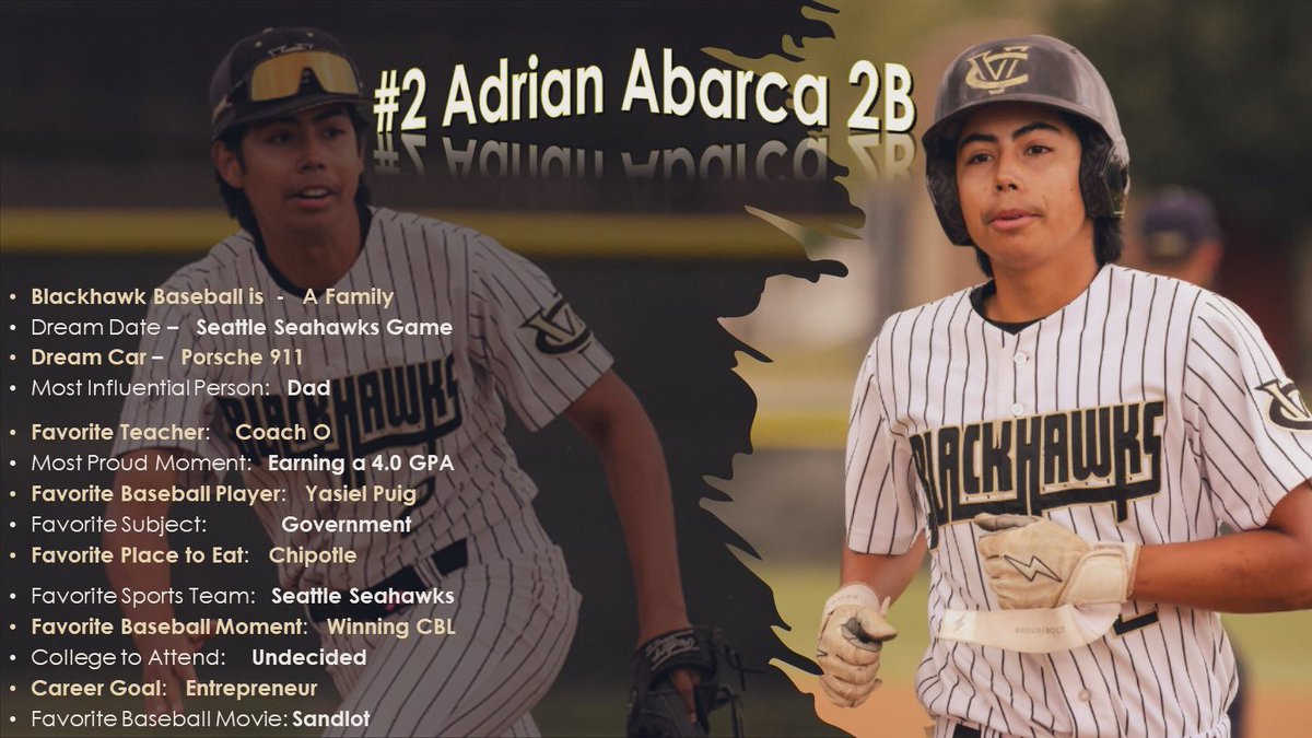 Next Tuesday starts the 2025 CV ⚾️ season. Let’s get to know our seniors. Starting with #2 (inf.) Adrian Abarca. #CLASS #PTS🪨🔨#5Fs #WErCV #Family #Brotherhood