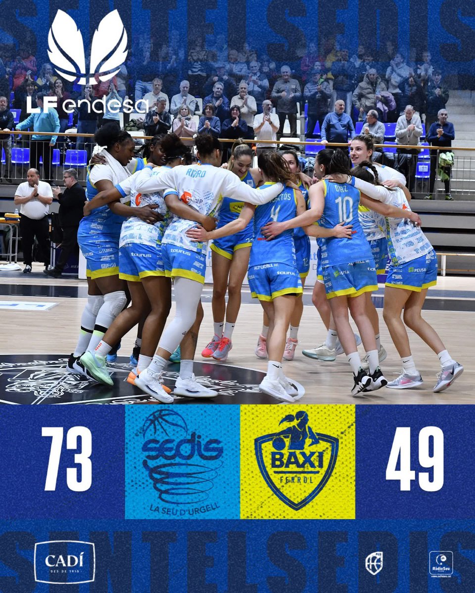 sedisbasquet's tweet photo. 🔵⚪🙌🏻

𝐁𝐑𝐔𝐓𝐀𝐀𝐀𝐀𝐋𝐋𝐋❗❗❗❗

Enhorabona equip i afició. Merescuda i celebrada!!!

J20 #LFEndesa I FINAL
🟦⬜️ @sedisbasquet 73
⬜️🟪 @UniFerrol 49 

Seguim !!! 💙

#sentelsedis🏔🏀 https://t.co/W0BWWkp3aG