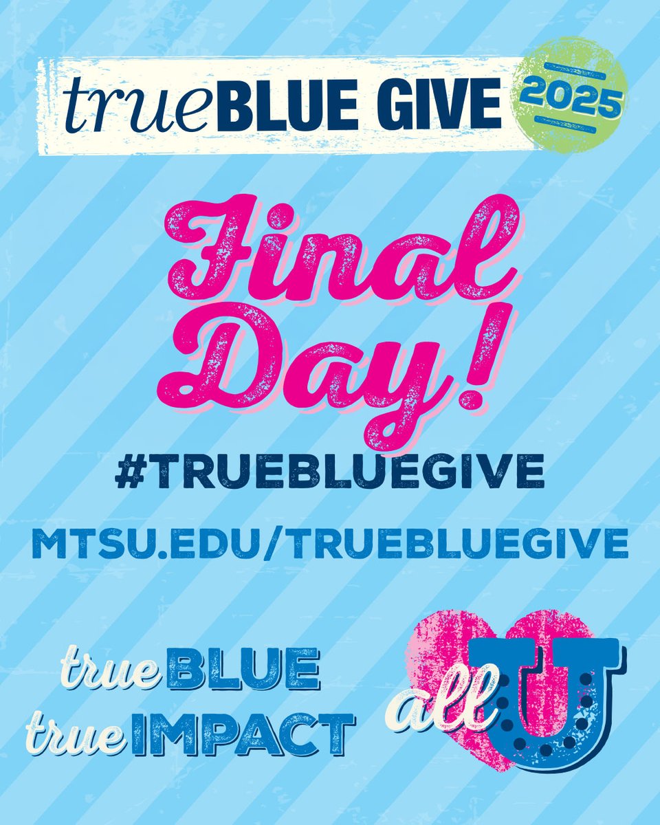 MTSUBRAA's tweet photo. 📣Calling all Blue Raiders! It's the final stretch for #TrueBlueGive and @MTAthletics is so close to reaching our goal. We need YOU! Any gift makes an impact. 

Let's finish strong for all Blue Raider student-athletes! 💙

GIVE HERE🔗https://t.co/gKKCMDEI8X https://t.co/5XfE0NXC3l