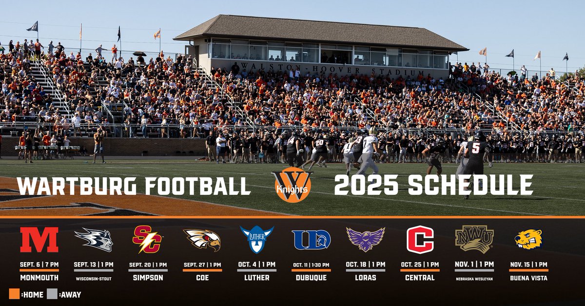 The 2025 Wartburg Football schedule is here! 🔥

#d3fb