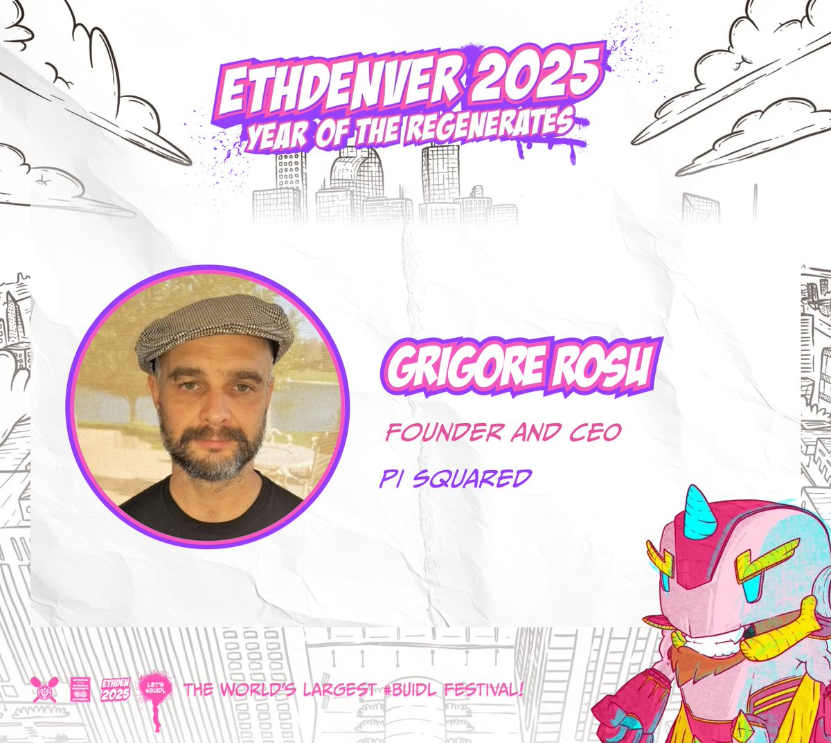 ETHDenver 🏔🦬🦄 (@ethereumdenver) on Twitter photo Speaker Announcement! 📢
We’re thrilled to welcome <a href="/RosuGrigore/">Grigore Rosu</a>, Founder & CEO of <a href="/Pi_Squared_Pi2/">Pi Squared</a> to the ETHDenver 2025 stage! Speaker Announcement! 📢
We’re thrilled to welcome <a href="/RosuGrigore/">Grigore Rosu</a>, Founder & CEO of <a href="/Pi_Squared_Pi2/">Pi Squared</a> to the ETHDenver 2025 stage!