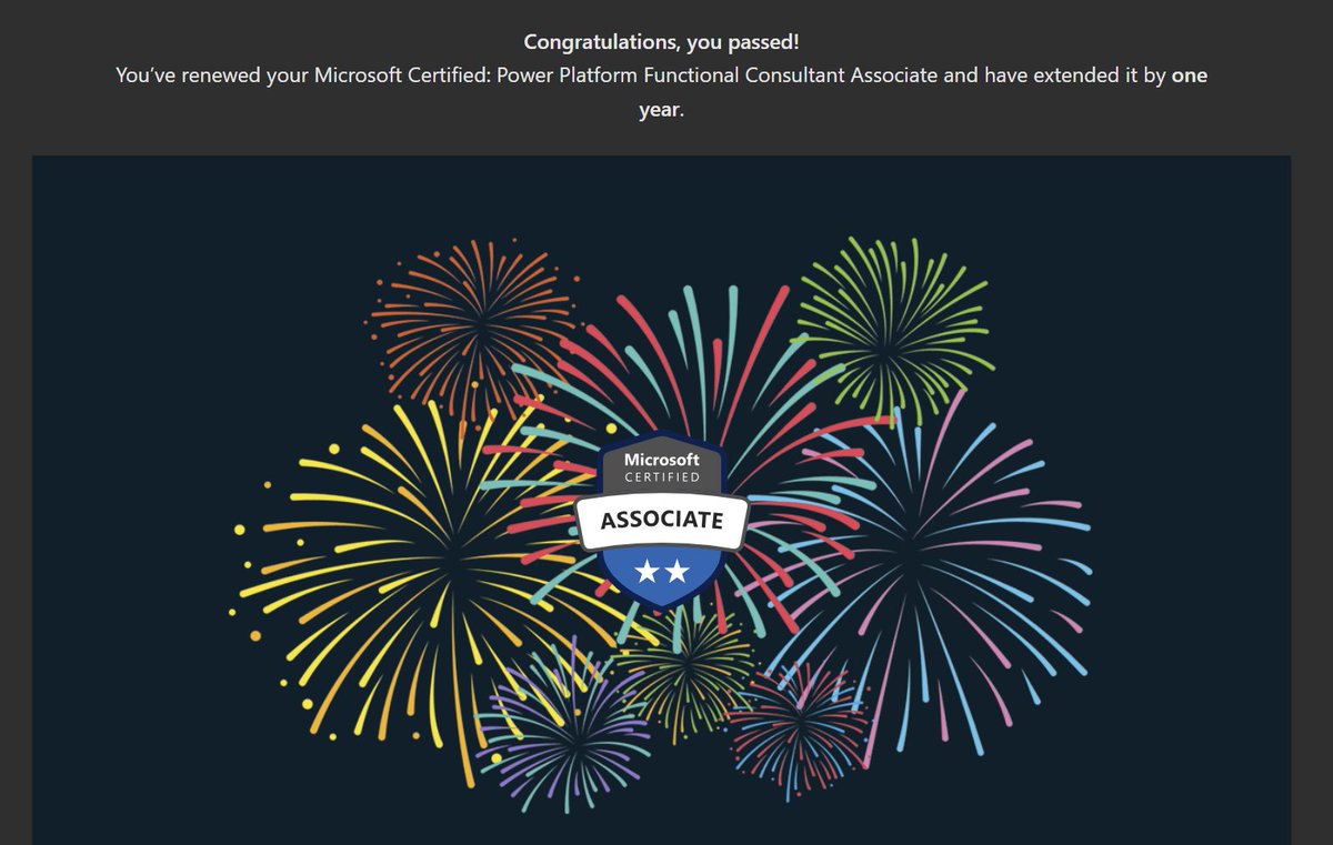 Power Platform Functional Consultant Associate just renewed.
#Microsoft #ITCertification #powerplatform #Consultant #lowcode