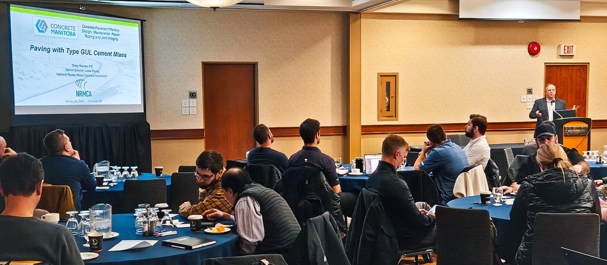 Pave_Ahead's tweet photo. .@Pave_Ahead's Greg Halsted, P.E. Discusses Sustainable Concrete Pavements in Canada – https://t.co/78b5psD04k

"NRMCA Senior Director, Local Paving, Greg Halsted recently presented on Concrete Pavement Joint Design..."

#PaveAhead #SustainableConcrete #Manitoba https://t.co/35M0uw54hA