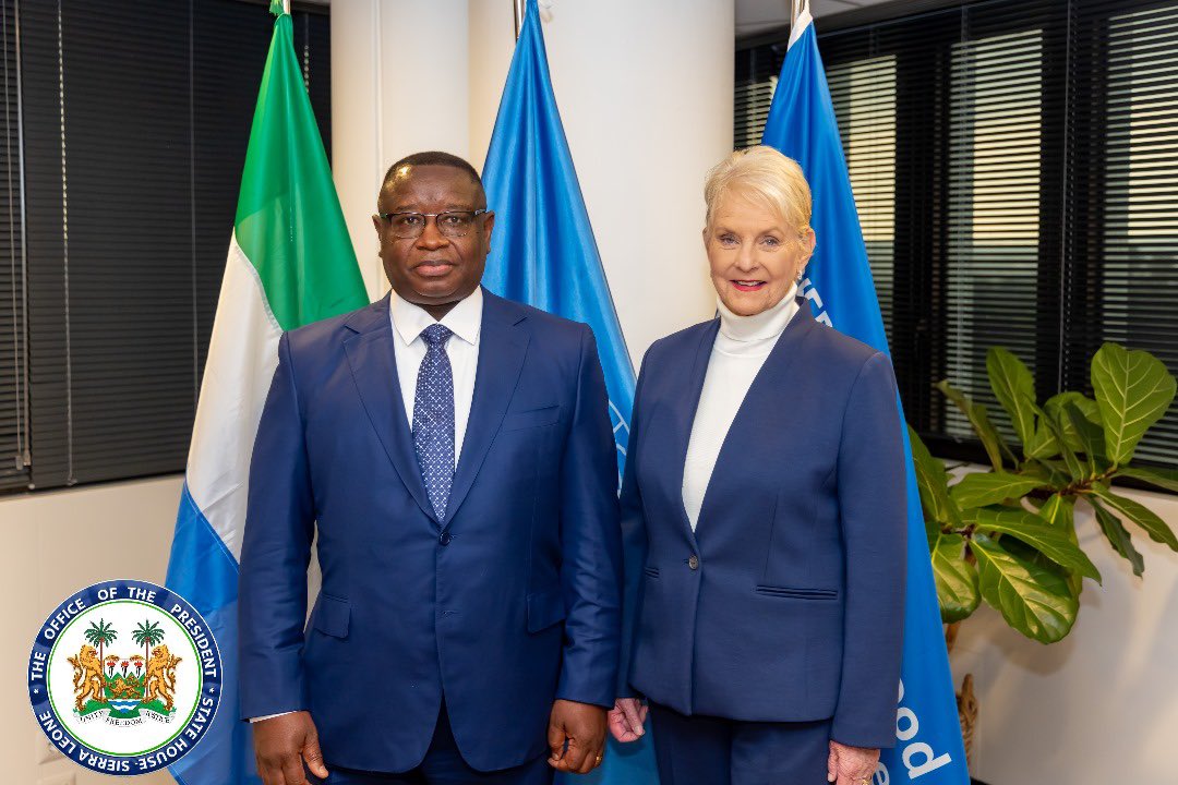 julius_maadabio's tweet image. I had a productive meeting with the Executive Director of the World Food Programme, Mrs. Cindy McCain, @WFPChief. Sierra Leone is on the path to transforming its food systems, and the @WFP  has made technical interventions to support our flagship food security initiative. 
I look…