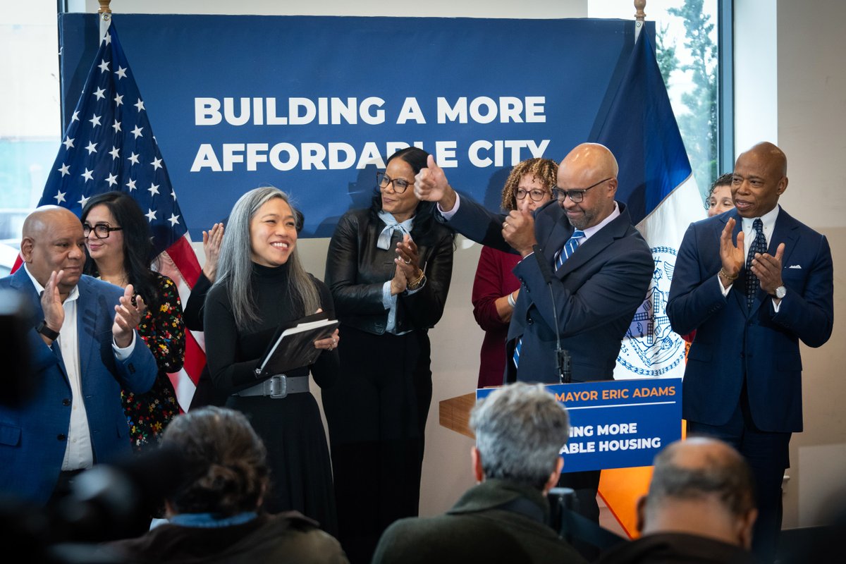 NYCMayorsOffice's tweet photo. When we first came into office, we said we would #GetStuffDone AND #GetStuffBuilt!
Fast forward to today, and we're celebrating back-to-back record-breaking years delivering critically needed housing for New Yorkers, especially for the formerly homeless and our seniors. https://t.co/6OVxFB511k