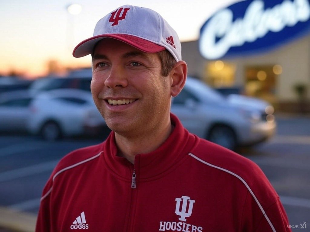 Saw Brad while getting some grub Seemed pretty happy #NeverDaunted #iubb