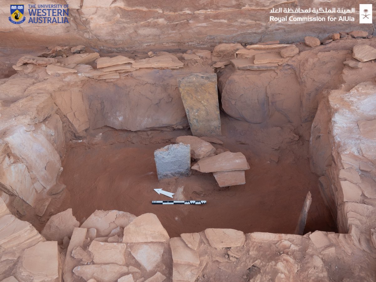 <a href="/PAKEP_KSA/">PAKEP</a> These are all found in a ritual chamber in the head. In the rest of the Mustatil we find nothing. No lithics. No bones. The walls of the Mustatil vary in height, some are basically just lines of stones- they are not holding anything in. All attention was on the ritual chambers.6/