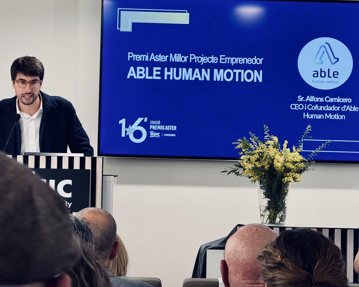 AIJEC's tweet photo. Avui continuem celebrant l’emprenedoria assistint als #PremiosAster d’@ESICBarcelona.
Felicitats a @KaveHome i a @AbleHumanMotion!
A tot l’equip d’ESIC moltes gràcies per posar en valor l’esforç, treball i dedicació que hi ha darrera un projecte empresarial https://t.co/rxQEUYzVH1