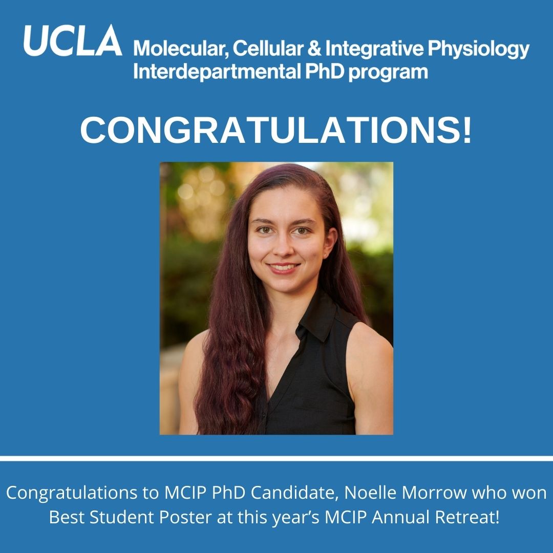 uclamcip's tweet image. Congratulations to MCIP PhD Candidate, Noelle Morrow who won Best Student Poster at this year's MCIP Annual Retreat!