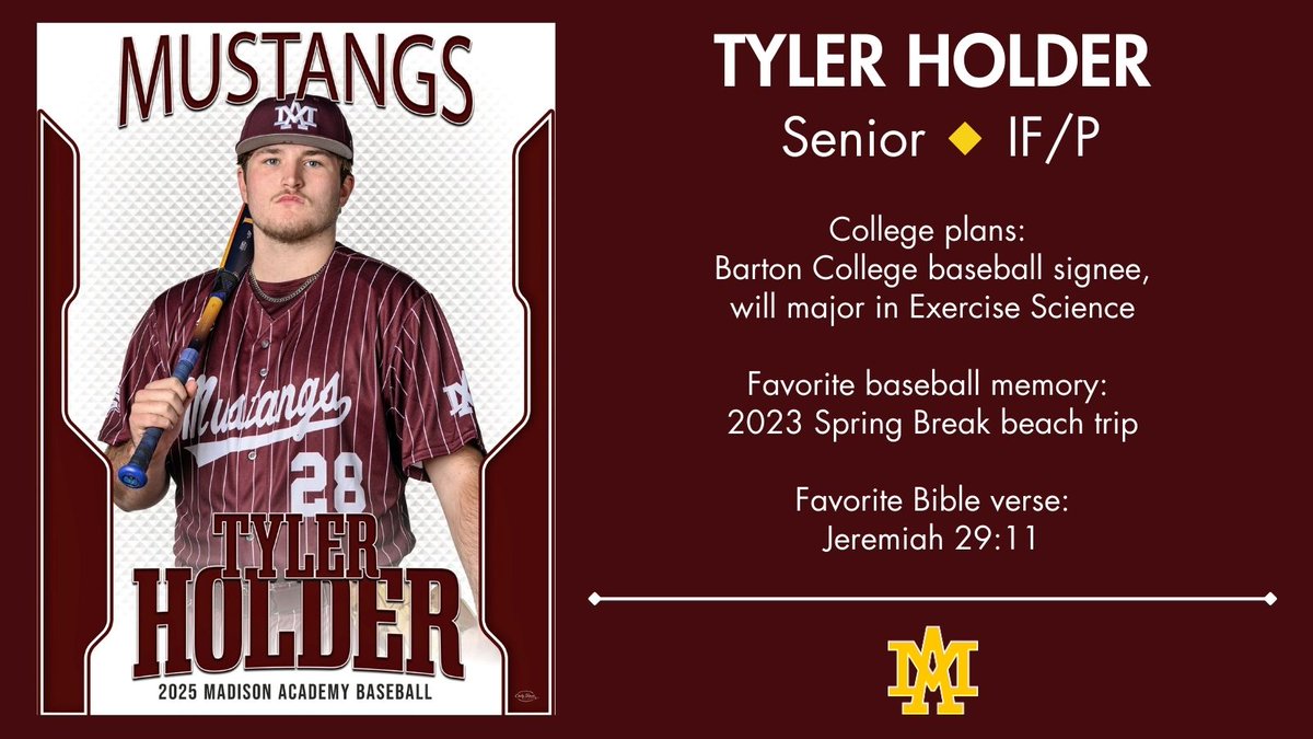 Meet the 2025 Mustangs 🐎
Senior Spotlight 🔦
Tyler Holder # 2⃣8⃣