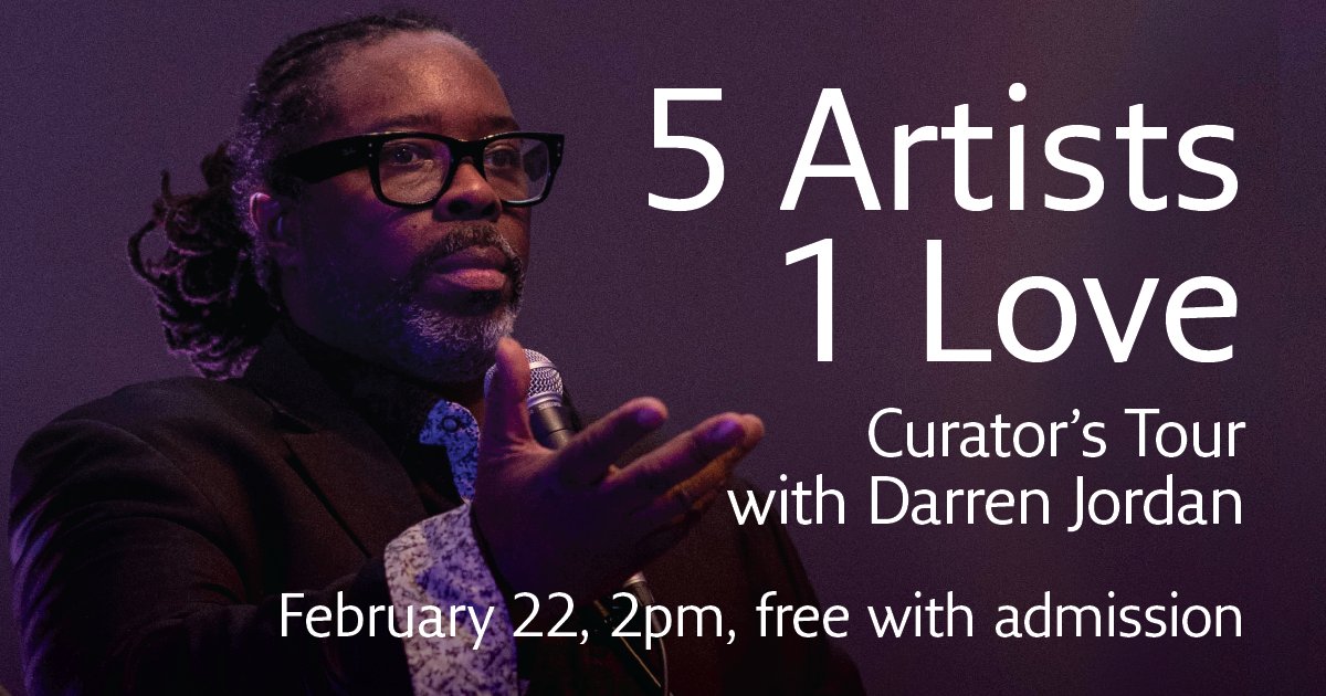 Feb, 22, 2pm: Gain an in-depth understanding of '5 Artists 1 Love' with curator Darren Jordan!  This year’s exhibition includes artwork by Favour Olayinka Abimbola, Jabari Broodhagen, Jamelle Davis, Charlene Johnson and Dara Ojo: bit.ly/4hR7VLz

#YourAGA #ArtsDistrictYeg
