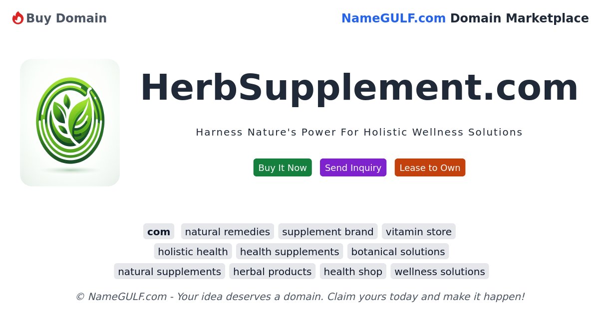 namegulf's tweet photo. 🔥 Domain: https://t.co/PKV7eHCni3
✨ Harness Nature's Power For Holistic Wellness Solutions
👉 https://t.co/elpv8kfiox
#naturalremedies #supplementbrand #vitaminstore #holistichealth #healthsupplements https://t.co/G2fPwpPVSj