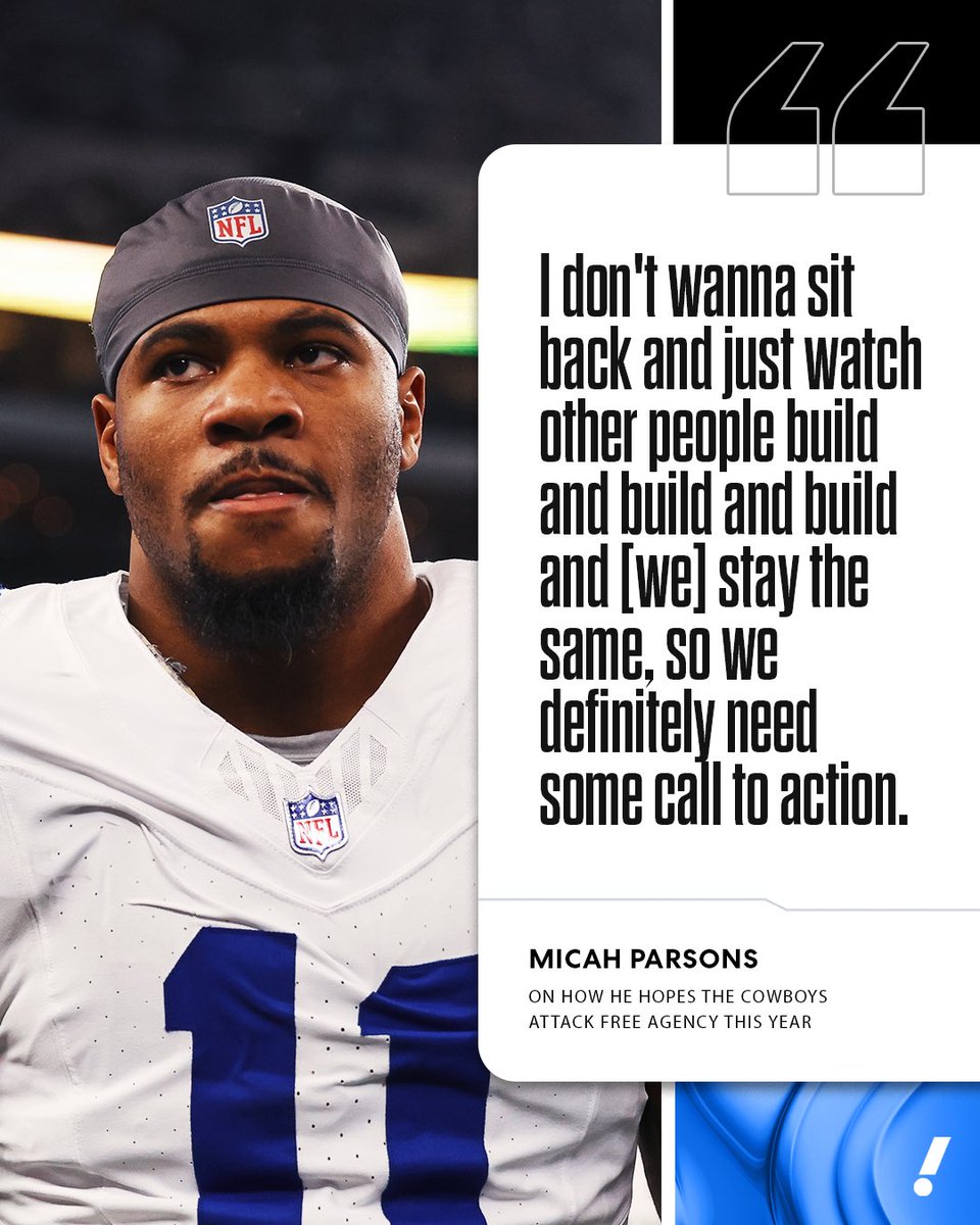 YahooSports's tweet photo. Micah Parsons wants Cowboys to be "aggressive" in free agency 👀

(via @VoiceOfTheStar) https://t.co/rkX4CQ1sHr