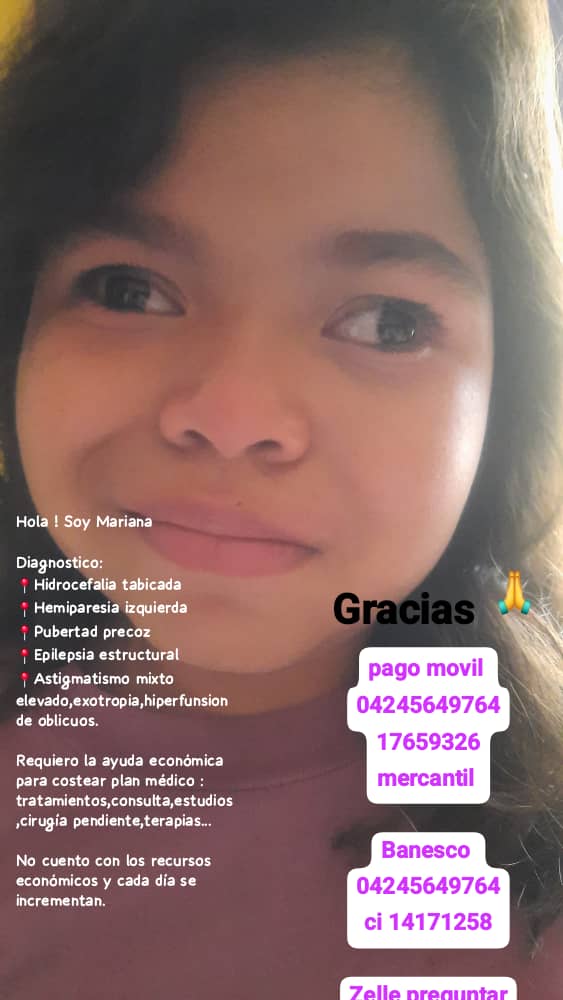 mariani87784922's tweet photo. Angeles terrenals soy una niña de condición, tengo una válvula dependo d ella.
Necesito podr seguir plan médico no hay un día q no m duela la cabeza🥺 m debe valorar la neurologo son $60,amp decapeptyl $320 y el anticonvulsivo q llevo días sin tomarlo🙏 no cuento con los recursos https://t.co/DGCNryUyoa