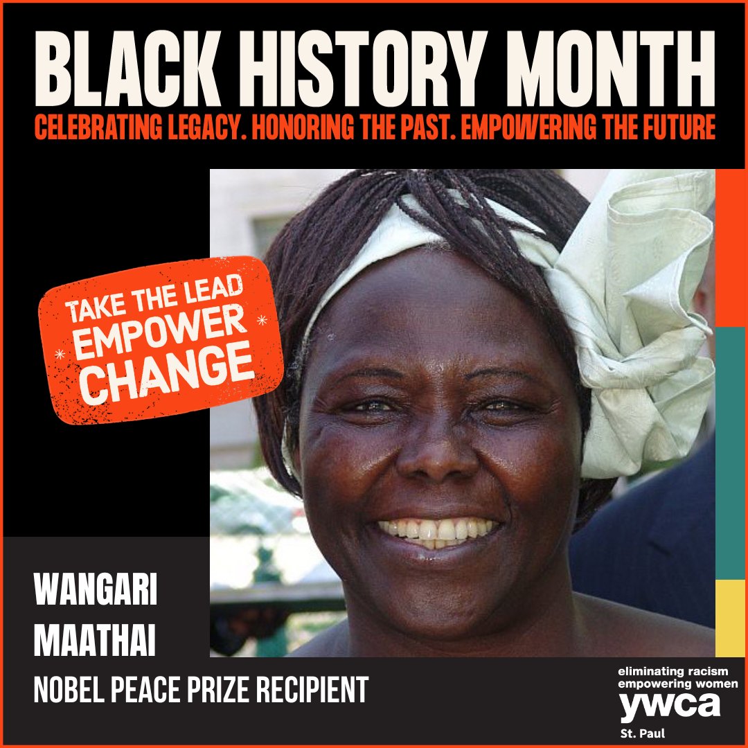 Wangari Maathai was the first Black African woman to receive a Nobel Peace Prize. In the 1970s, she founded the Green Belt Movement, an environmental non-governmental organization focused on environmental conservation and womenʼs rights. #BlackHistoryMonth #ONEYWCA