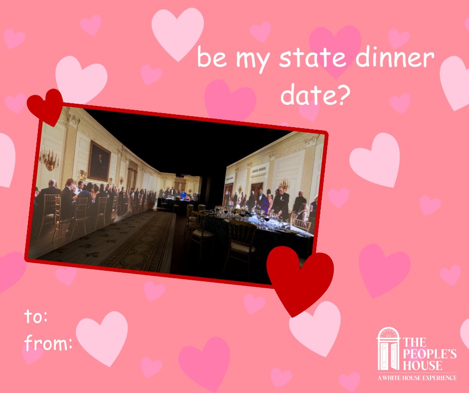 If you need a #valentine to send to the special White House history fan in your life tomorrow, we have you covered. 😉

Visiting The People's House is also a super cute last-minute date idea - reserve your passes now! 💘🍫🌹
thepeopleshouse.org/passes
