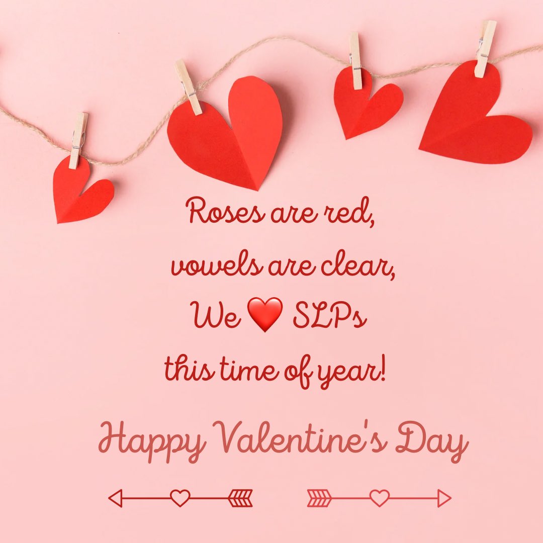 Happy Valentine’s Day to our amazing SLPs! Wishing you a day filled with kindness, joy, and maybe even a little chocolate!

#SLPHeart #YouMakeADifference 💕
