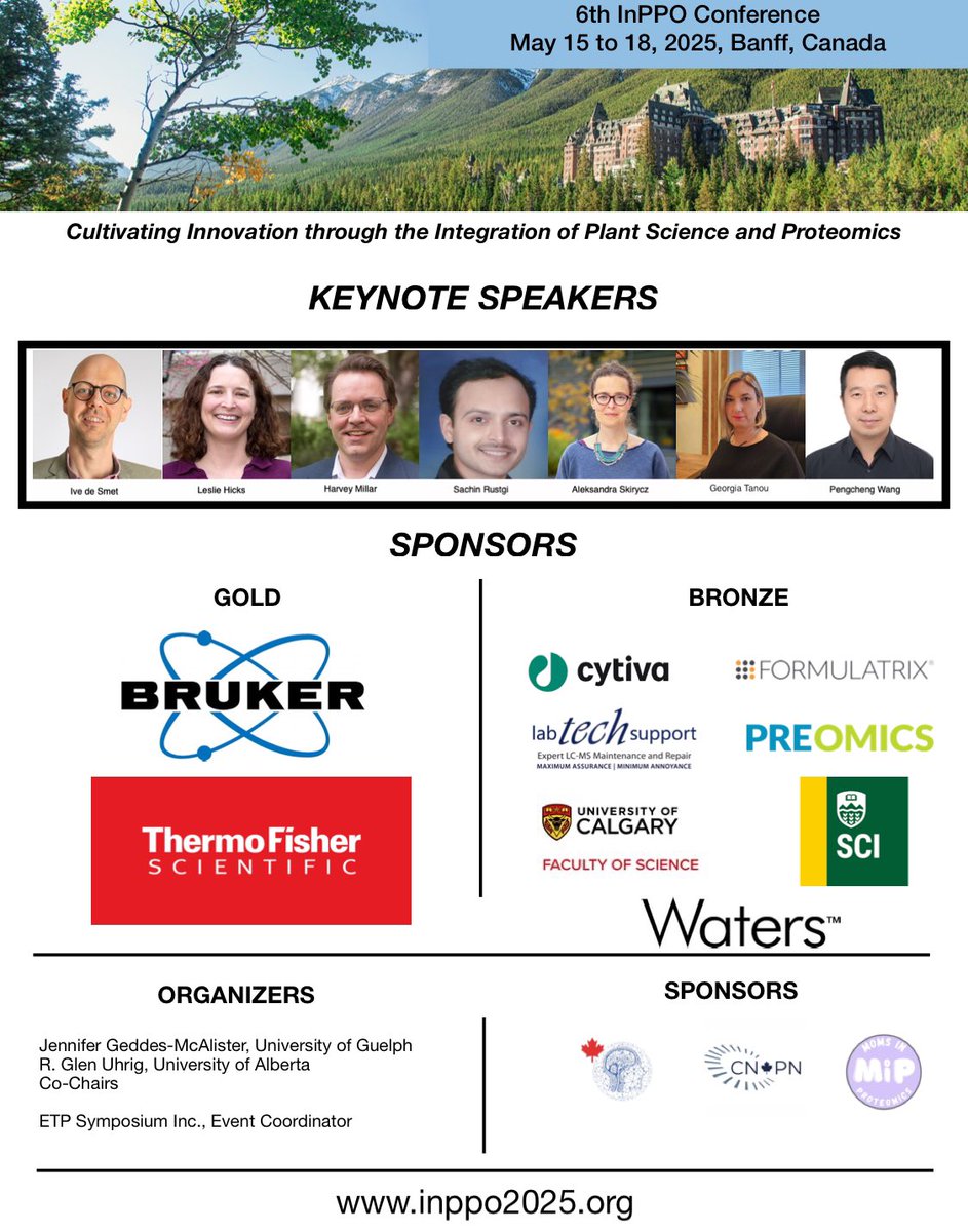 UhrigLab (@labuhrig) on Twitter photo INPPO 2025 would like welcome aboard Sponsors <a href="/PreOmics/">PreOmics</a> (Preomics) and <a href="/Cytiva/">Cytiva</a> (Cytiva).
!! Deadline for early registration ends Feb 15th 2025 !!
See you in Banff! INPPO 2025 would like welcome aboard Sponsors <a href="/PreOmics/">PreOmics</a> (Preomics) and <a href="/Cytiva/">Cytiva</a> (Cytiva).
!! Deadline for early registration ends Feb 15th 2025 !!
See you in Banff!