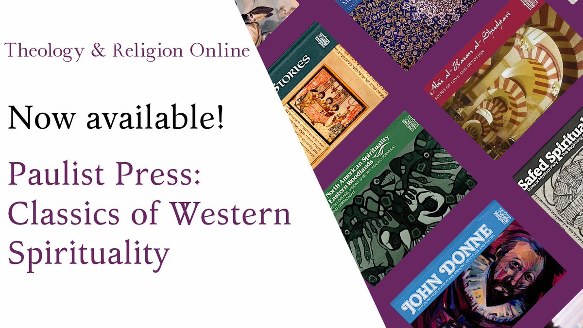Religious Studies (@bloomsburyrs) on Twitter photo Discover <a href="/PAULISTPRESS/">Paulist Press</a>' Classics of Western Spirituality on Theology and Religion Online. A digital library of historical texts on Christian, Jewish, Islamic, Sufi and Native American spirituality available in two collections.
Learn more here! 👉 bit.ly/4gBWhTs Discover <a href="/PAULISTPRESS/">Paulist Press</a>' Classics of Western Spirituality on Theology and Religion Online. A digital library of historical texts on Christian, Jewish, Islamic, Sufi and Native American spirituality available in two collections.
Learn more here! 👉 bit.ly/4gBWhTs