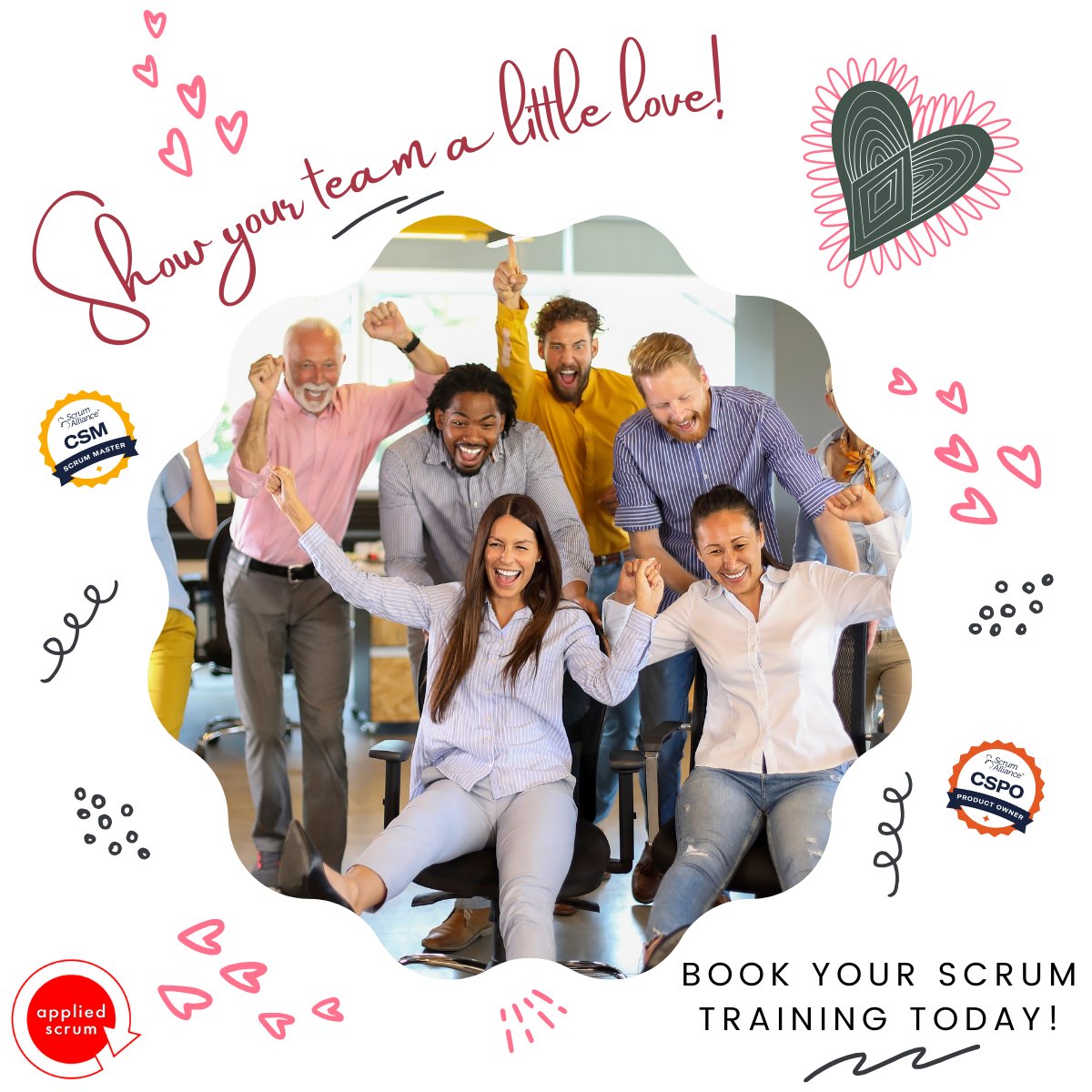 Scrum training can be great for team building, cohesion, and collaboration! Show your team some love and book your workshop today! appliedscrum.com/contact-applie…