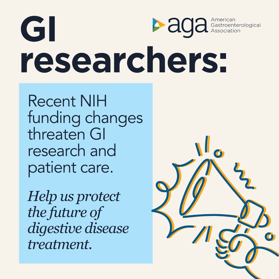 American Gastroenterological Association (AGA) (@amergastroassn) on Twitter photo 🚨 NIH funding changes threaten #GIResearch labs and the future of GI patient care! 🚨 AGA President <a href="/ibddocmaria/">Maria T. Abreu</a> calls for action. Share your story about how these changes impact your work. Let's protect the future of digestive disease treatment! ow.ly/OZiz50UZL3Y 🚨 NIH funding changes threaten #GIResearch labs and the future of GI patient care! 🚨 AGA President <a href="/ibddocmaria/">Maria T. Abreu</a> calls for action. Share your story about how these changes impact your work. Let's protect the future of digestive disease treatment! ow.ly/OZiz50UZL3Y
